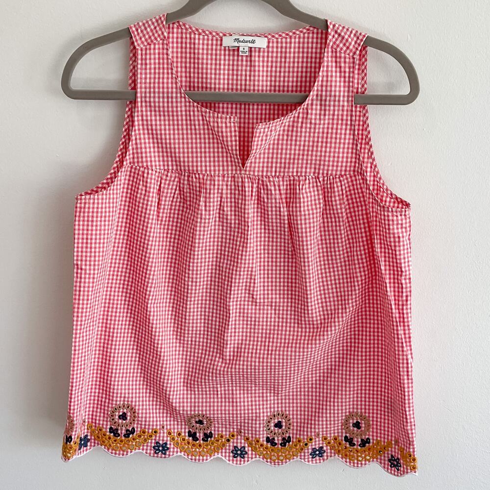 NWOT Women's Small Madewell Sleeveless Embroidered Top - Picture 2 of 5